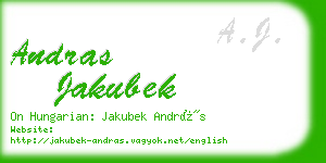 andras jakubek business card